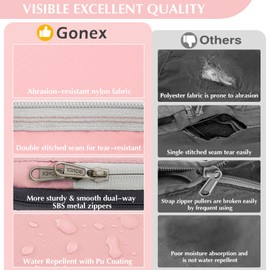 Gonex Compression Packing Cubes Set of 4, Gonex Clothes Bags, 4-Piece Packing Cube, Clothes Bag Set, Suitcase Organiser, Travel Cube, Pink (6pcs)