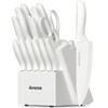 15-Piece Kitchen Knife Set with Block and Sharpener Dishwasher Safe