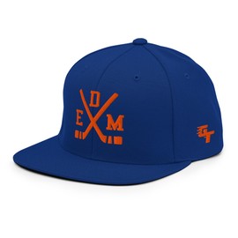 Edmonton Hockey Sticks Retro EDM Snapback Hat Baseball Cap Royal Blue