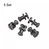 sourcing map 5 Set 6mm Solid Brass Round Head Stud