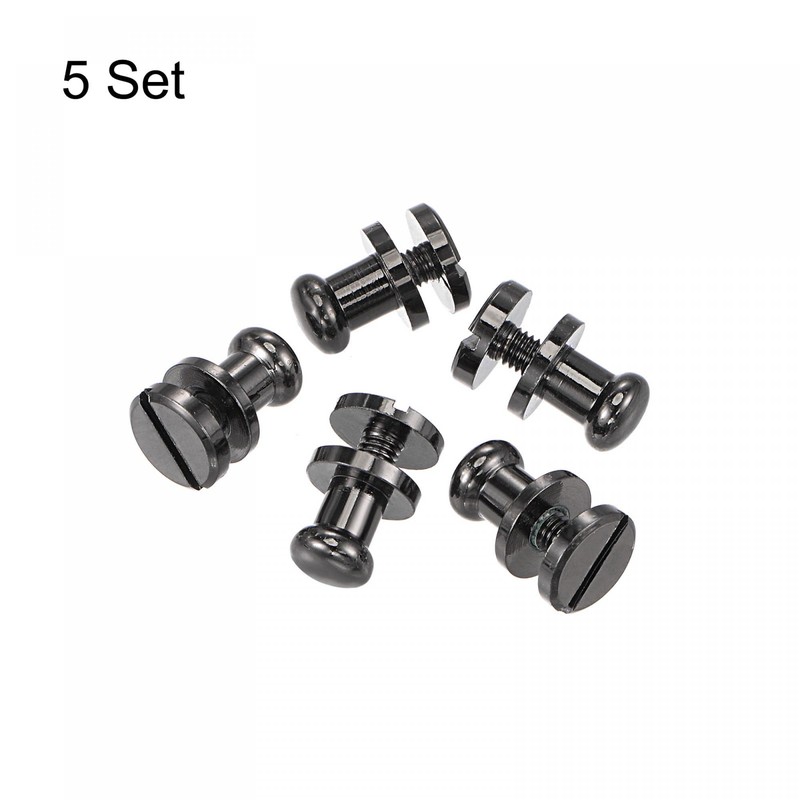 sourcing map 5 Set 6mm Solid Brass Round Head Stud