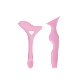 2 Piezas Plantillas para Delineador de Ojos,Silicona Herramienta de Multifuncional de Maquillarse,para máscara de pestañas, sombra de ojos,lápiz labial,Fácil de Limpiar y Aplicar