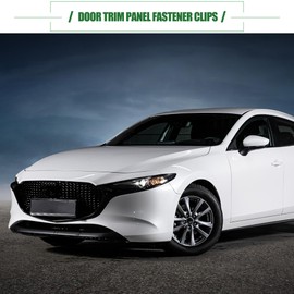 Motoforti Door Trim Panel Clips Fastener Rivet, Door Trim Panel Clip with Sealer, for Mazda 3 2004-2009, Plastic, No.GJ6R68ABX, Black White, 20 Pcs