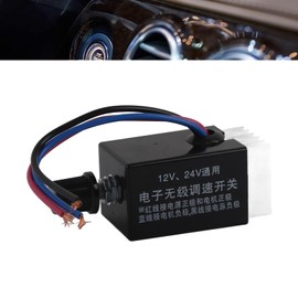 Respicefinem Universal DC 12V/24V Motor Speed Controller Switch Electronic Stepless Speed Regulator Switch for Car Truck Fan Heater Control Regulator