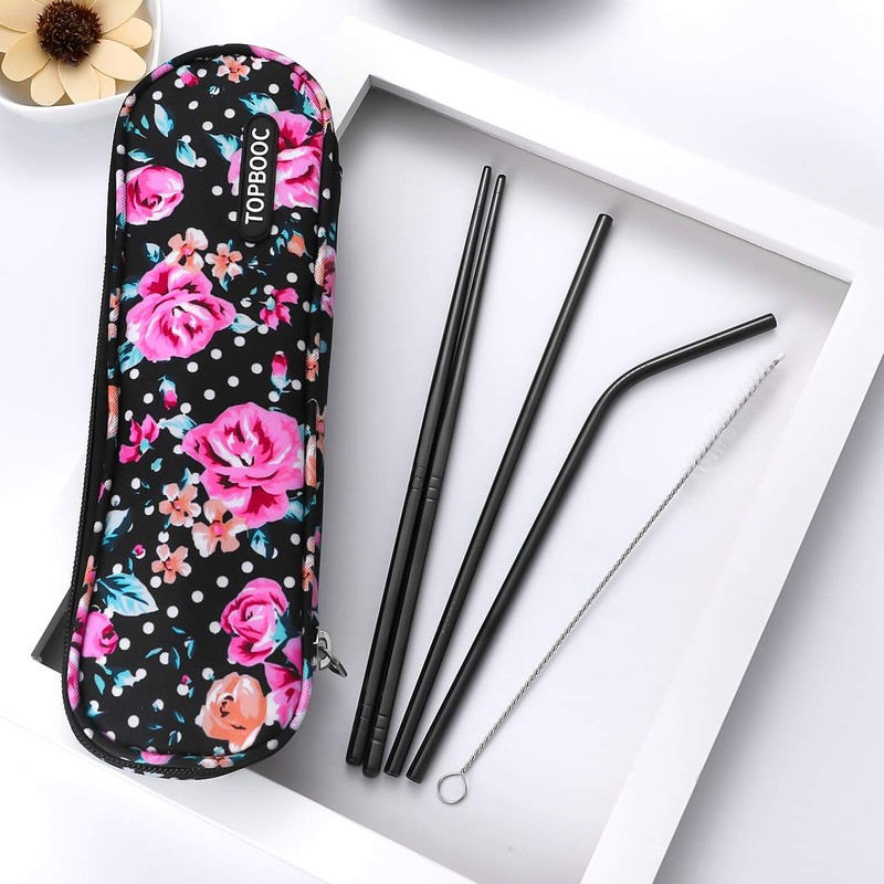 Travel Utensils,Reusable Silverware Set to Go Portable Cutlery Set with