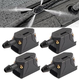 Begpoee Pack of 4 Windscreen Washer 4 Holes, Car Windscreen Wiper Washer Nozzles, Universal Car Windscreen Wiper Washer Nozzles, for 8 mm 9 mm Wiper Arm (Black)
