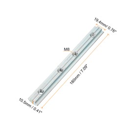 sourcing map Straight Line Connector, 4Pcs7.1inch Inside Joint Brackets for 4545 Series Aluminum Extrusion Profile T Slot 10mm (Silver)