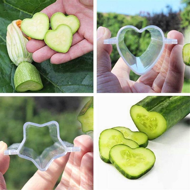 2PCS Cucumber Styling Growth Mold Plastic Heart Shaped Five-Pointed Star