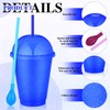 Ninehaoou 6 Set Slushie Cups with Dome Lids and Straws
