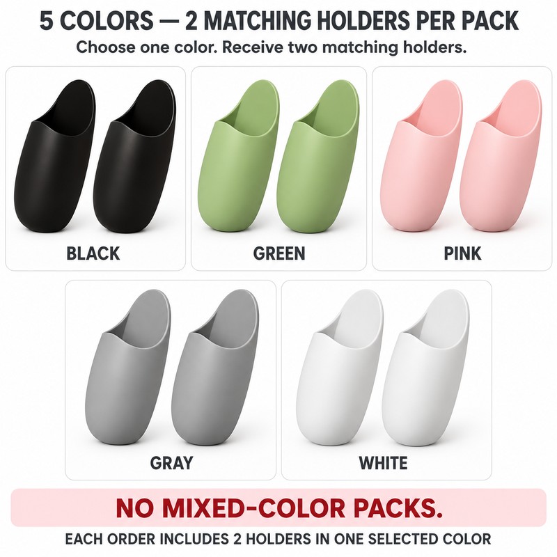 2-Pack Self-Adhesive Silicone Rice Paddle Holders – Wall-Mounted Kitchen Utensil