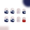 GRITOSE 24Pcs Independence Day Press on Nails Short Square Nails