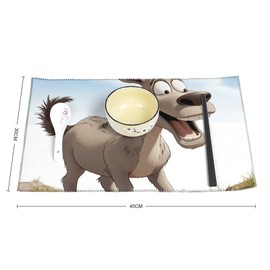 Place Mat Set of 6 Cartoon Donkey Placemats Table Mats Heat Resistant Place Mats Washable Placemat for Kitchen Table Anti Slip Dining Table Place Mats