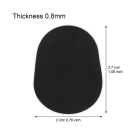16Pcs Mouthpiece Cushions 0.8 mm Alto Tenor Saxophone Clarinet Mouthpiece Patches Oval Rubber Mouthpiece Patches Pads for Beginners Musicians Black
