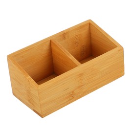 OFFSCH 1Pc Wooden Tea Storage Box with Compartments Creative Organizer for Tea and Sugar Canisters Stackable Design for Home Office Use Coffee and Sugar Holder