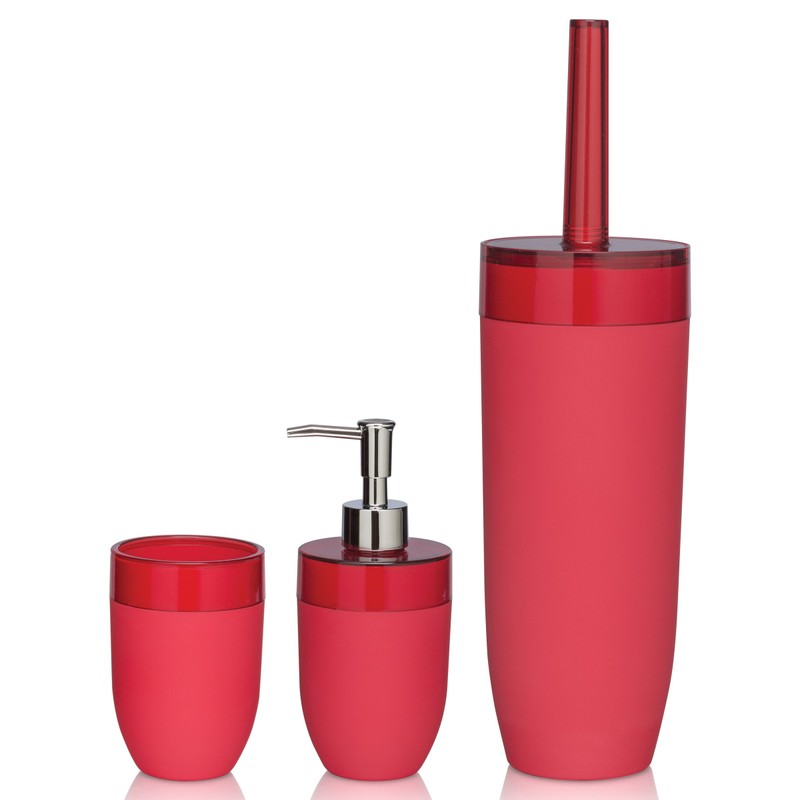 Sealskin Bloom Toilet Brush and Holder, ABS, Red, 10.5 x