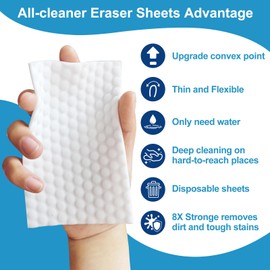 52 Count Upgrade Convex Point Magic Sponge Eraser Sheets,Disposable Portable Magic Cleaning Eraser Thin Wipes for kitchenware Bathroom Faucets Ceramic Articles Car Interiors Hard-to-Reach Places