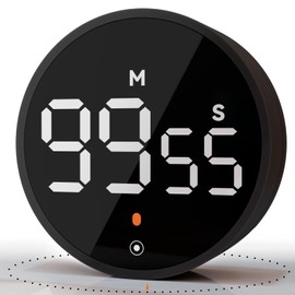 Eshome Digital Kitchen Timers, Visual Timer Large LED Display Magnetic Countdown Countup Volume Adjustable for Cooking Baking Teaching, Classroom Must Have (Black Body)