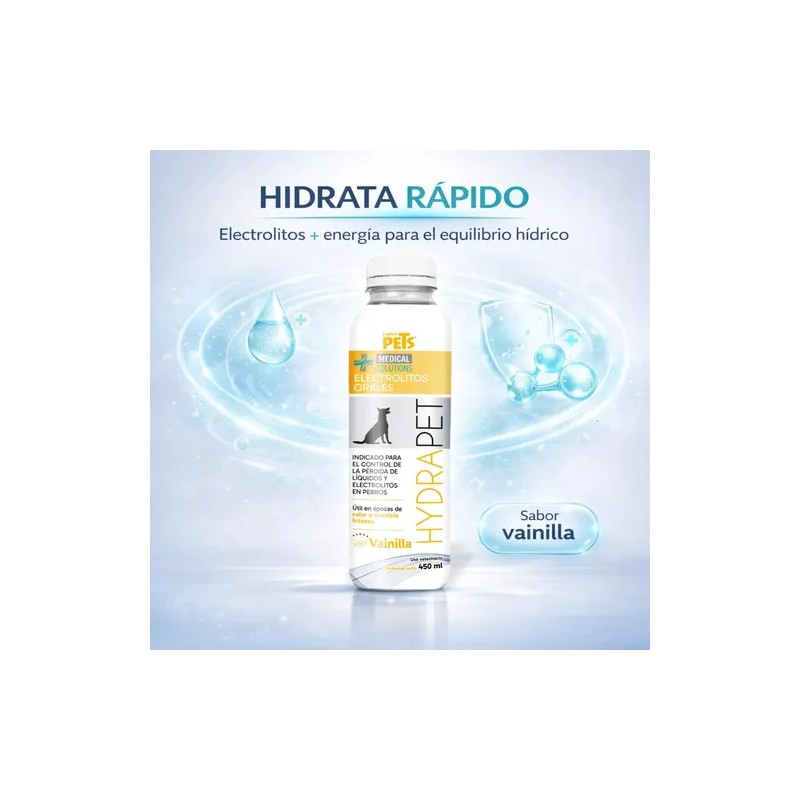 Electrolitos Orales Hydrapet Para Perros Vainilla 450mL Medical Solutions