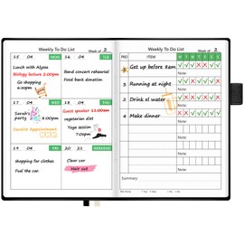 UpUDo Weekly Planner with Calendar, 160 pages Habits Tracker Journal Organizers-4.3"x5.8" Portable Notebooks