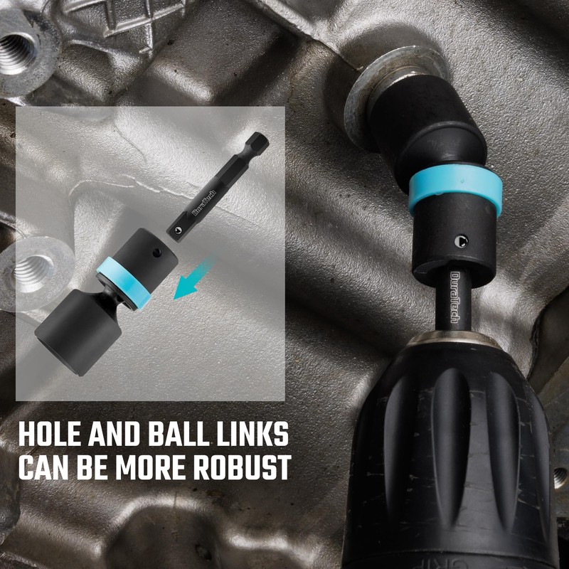 DURATECH 1/4" Drive Impact Universal Joint Socket Set, Swivel Socket