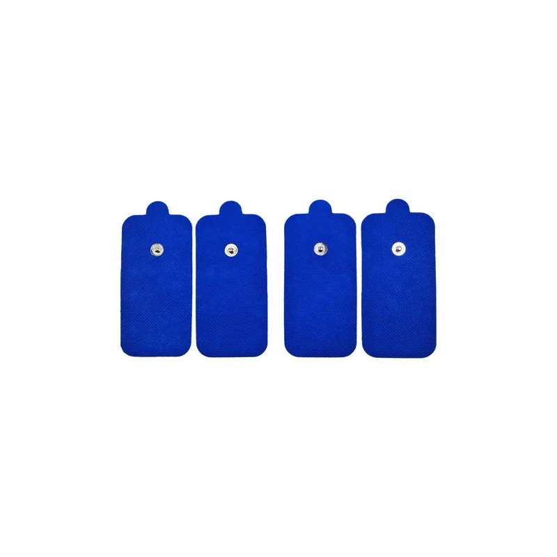 6 Electrodos Parches Pads Almohadilla 5x10 Broche 3.5mm Azul