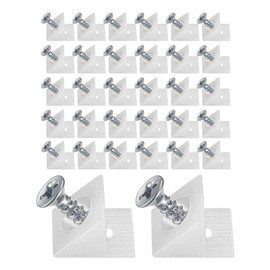60 PCS Drawer Repair Kit, Plastic Drawer Runners Furniture Repair Kit, Drawer Bottom Sagging Fix Mending Wedges Plastic Repair Kit, Corner Brace Bracket Fastener with Screws