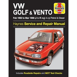 Haynes Manual for VW Golf & Vento (92 to Mar) 98.