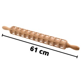 Eppicotispai Beechwood Ravioli Rolling Pin, 40 Raviolis, 23.6-Inch
