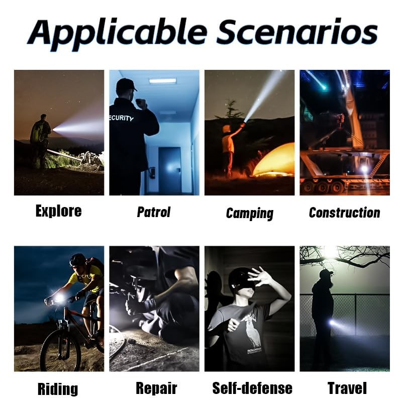 KAIJIENOO Rechargeable Flashlights High Lumens,Super Bright LED Magnetic Flashlight,Powerful Spotlights