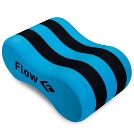 Flow Swim Gear Training Pull Buoy - Pull Float for Pool Lap Swimming in Adult and Junior Sizes (Blue/Black, Junior)