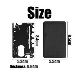 1 Piece Multi-Tool, Stainless Steel Card Tool with Leather Case, Mini Wrench, Outdoor Multi-Tool, Bottle Opener, Multi-Purpose Pocket Tool