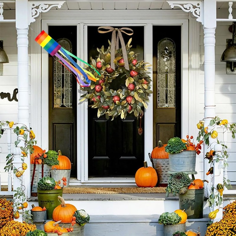TUKNN Rainbow Windsock, Outdoor Windsock, Rainbow Windsocks, Colourful Hanging Decorations,