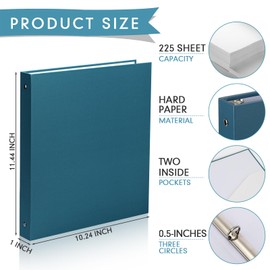 Ctosree 10 Pack Colored 3 Ring Binder with 2 Pockets Hardcover Loose Leaf Binder for Women Men Teacher Student School Office Home Supplies, Fits 11 x 8.5 Size Paper, 10 Colors(0.5",Business Color)