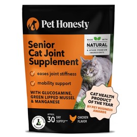 Cat Hip & Joint Health Crunchy & Creamy Chews - Cat Joint Support Supplement with Glucosamine, Health Supplies & Hip Support for Indoor & Outdoor Cats (Chicken 30-Day Supply)