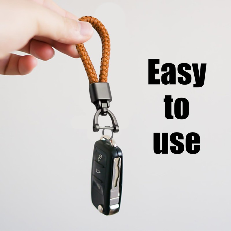 COACOM 2 Pieces Leather Keychains with 1 Screwdriver, 4 Pieces