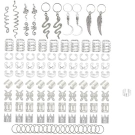 VENOFEN 122PCS Gold Hair Cuffs for Braids Loc Dreadlock Jewelry Metal Braids Clips Adjustable Hair Cuffs Rings Alloy Hair Accessories for Women and Girls