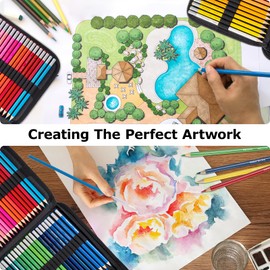 Carehabi 72 Colouring Pencils Set, High-Quality Colour Leads with Soft Core with Portable Premium Zip Pocket, Fret Pencil Set, Perfect for Experienced Artists, Children, Professional and Colour