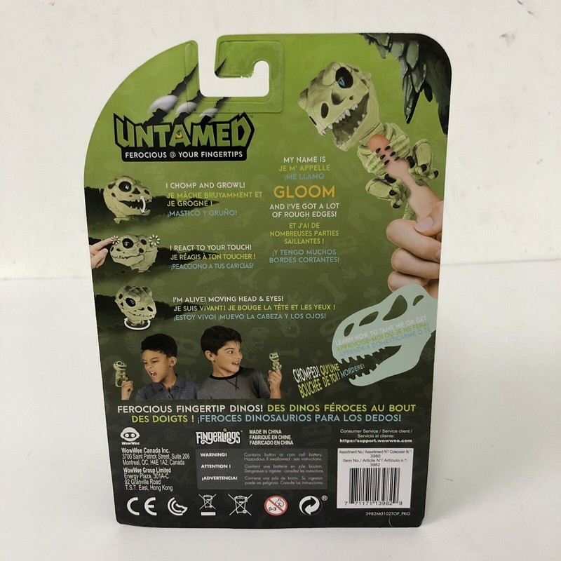 Wowwee Fingerlings Untamed Gloom Bonehead T-Rex Dinosaur Brand New Sealed!