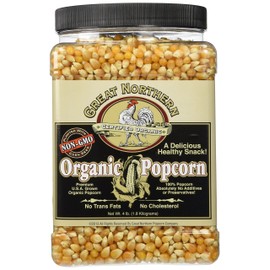 GREAT NORTHERN POPCORN COMPANY Organic Yellow Gourmet Popcorn All Natural, 4 Pounds