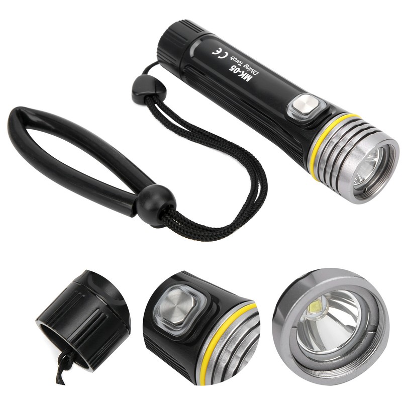 Waterproof Flashlight Night Diving Light Torch 100m Underwater Lighting Lamp