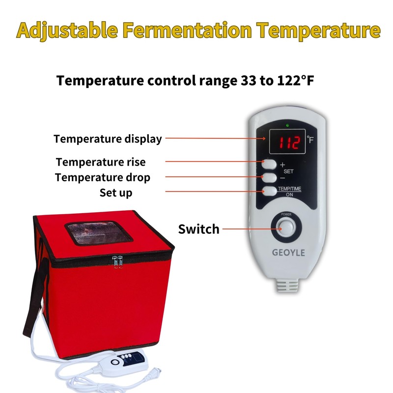 Bread Proofing Box Heated, Foldable Dough Proofer Temperature/Timer Control Sourdough