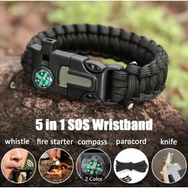 eGreen Emergency Fire Starter 6 Bag Magneisums Weatherproof Matches Multi Purpose Tool Saw Wire Knife Blanket Wax Rope for Camping Hiking + Free Tin Can (Mg + Matches + Saw + Knife), Portable