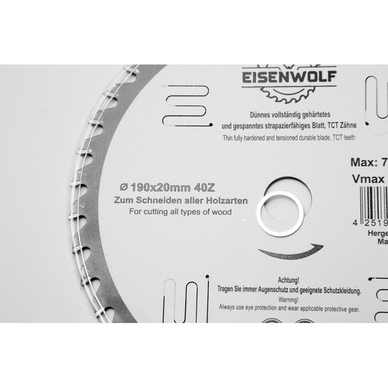 190 x 20 mm premium saw blade, circular saw blade