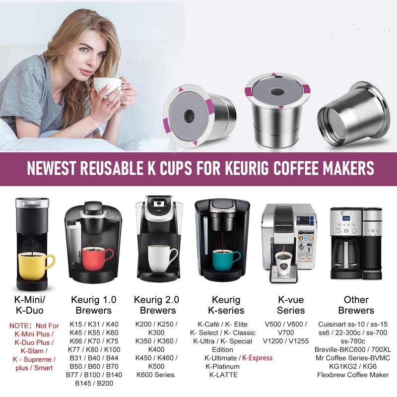 Reusable K Cups for K eurig, Universal stainless steel Reusable