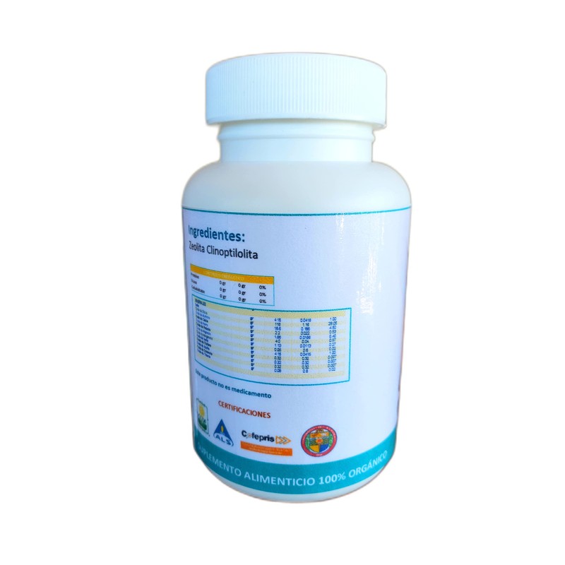 Zeolita Clinoptilolita 60 cápsulas grado micronizada 96% de pureza