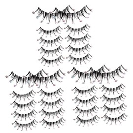Mikinona 15pairs Rhinestone Decorative False Eyelashes for Women Natural Look Design Easy to Apply for Any -catching Makeup