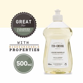 Fer à Cheval Dishwashing Liquid, Bottle Dish Soap Liquid, Provencal Olive Savon De Marseille Dish Detergent Liquid, Olive Oil Based from France, 500ml/16.9 fl oz