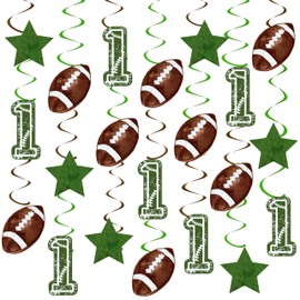 21pcs Football 1st Birthday Party Hanging Swirls Football Party Hanging Decoration Football Party Ceiling Streamers for Football First Birthday Party Baby Shower Supplies