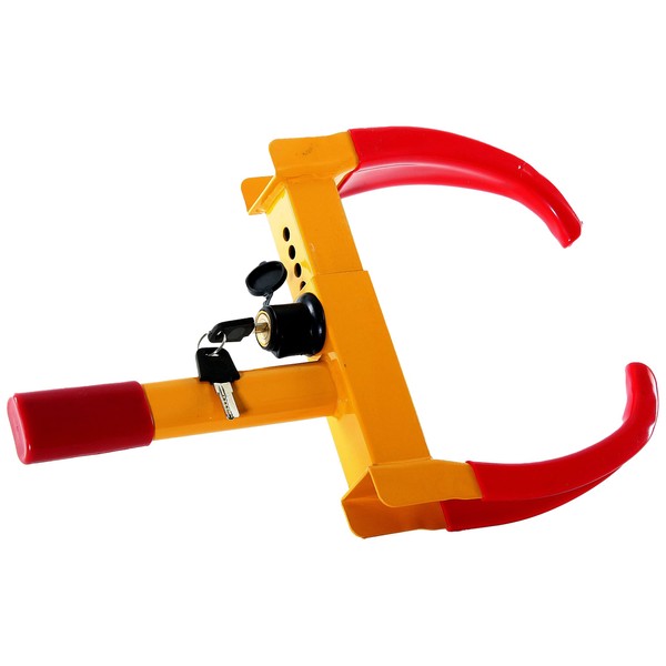 ProsourceFit Heavy Duty Anti-Theft Tire Wheel Clamp Lock, Orange/Red, 21" x 6" x 2"