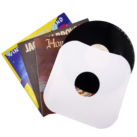 12 Inches Vinyl Record Inner Paper Sleeves - 100g Anti-Static White Kraft Paper Protection Covers for 12'' 33 RPM LP Record Vinyl - 20 Pack